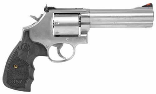 Smith & Wesson 686 Plus Double Action Revolver .357 Magnum 5" Barrel 7 Round Capacity Adjustable Sights Wood Grips Stainless Steel Finish