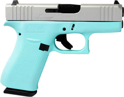 Glock 43X Sub-Compact Semi-Automatic Pistol 9mm Luger 3.41" Barrel (2)-10Rd Magazines Pearl White Slide Robin's Egg Blue Polymer Finish