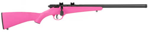 Used <span style="font-weight:bolder; ">Savage</span> Rascal FV-SR Single Shot Bolt Action Rifle .22 Long Rifle 16.125" Threaded Barrel 1 Round Capacity Pink Synthetic Stock Matte Black Finish