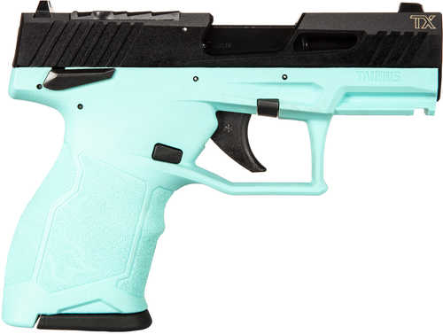 Taurus TX22C Compact Semi-Automatic Pistol 22 Long Rifle 3.6" Barrel (2)-13Rd Magazines Optic Ready Black Slide Cyan Blue Polymer Finish