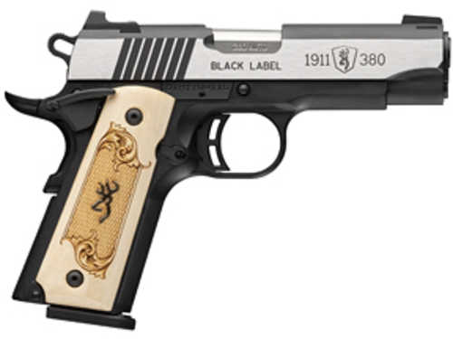 Browning Black Label 1911 Pistol 380 ACP 3.6" Barrel 10Rd Black And Silver Finish