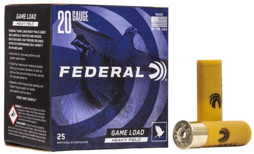 20 Gauge 25 Rounds Ammunition Federal Cartridge 2 3/4" 1 oz Lead #7 1/2