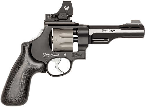 Smith & Wesson 14045 Performance Center Model 327 WR N-Frame Frame 9mm Luger 5" Black/SS Ported Barrel, Black Scandium Frame, JM Signature Black Laminate Grip, Vortex CompDot Red Dot 8 <span style="font-weight:bolder; ">MOA</span>, Features C.O.R.E Optic System