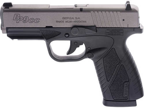 Bersa BPCC Concealed Carry Semi-Automatic Pistol 9mm Luger 3.3" Barrel (1)-8Rd Magazine Silver Slide Sniper Gray Polymer Finish