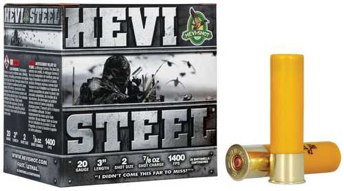 20 Gauge 25 Rounds Ammunition Hevi-Steell 3" #2