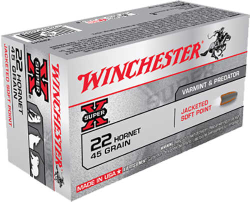 22 Hornet 50 Rounds Ammunition Winchester 45 Grain Soft Point