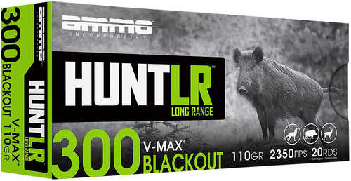 Ammo Inc Signature 300 Blackout 110 Gr V-Max 20 Round Box