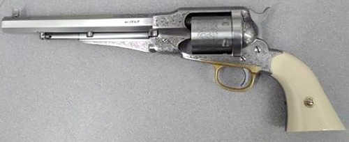 Taylor's & Company 1858 Remington Conversion Revolver 45 Long Colt 8" Barrel 6Rd Nickel-Plated Finish