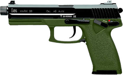 Heckler & Koch Mark 23 Pistol 45 ACP 5.87" Barrel 10Rd Black & Green Finish