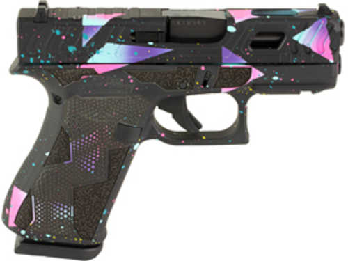 Glock 43X 80's Night Pistol 9mm Luger 3.41" Barrel 10Rd Black/Cyan/Purple Finish