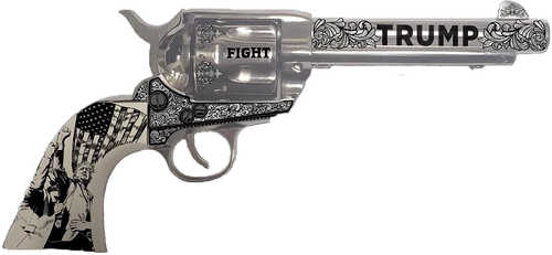 Traditions 1873 Trump Revolver 45 Long Colt 6 Shot 5.5" Barrel Nickel "Trump" With Engraved Barrel, "Fight" Engraved Cylinder, Nickel Engraved Frame