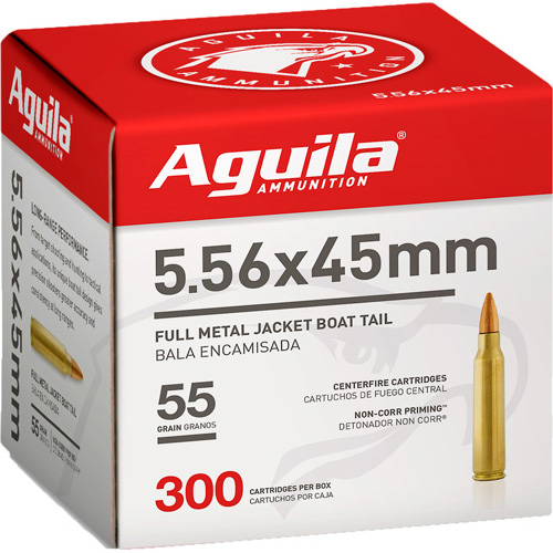 5.56mm Nato 300 Rounds Ammunition Aguila 55 Grain FMJ