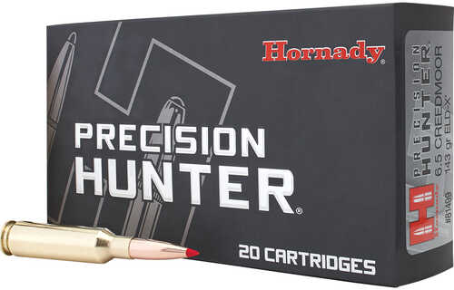 Hornady Precision Hunter Rifle Ammo 6.5 Creedmoor 143 gr. ELD-X 20 rd. Model: 81499