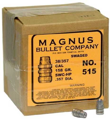 Magnus 38/357 Caliber .357 Diameter 158 Grain Semi Wad Cutter HP Swaged Lead 500 Count