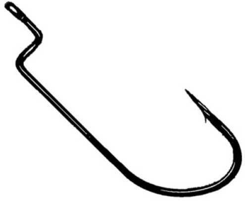 Owner Hooks Worm Hook-Black Chrome X-Strong Offset 6Pk 1/0 Md