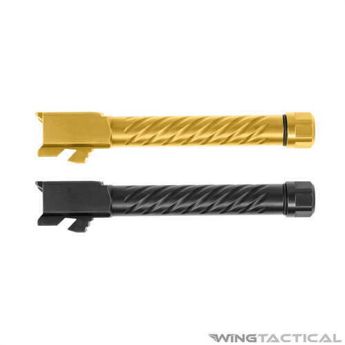 Ballistic Advantage Premium Series 9mm 5" Threaded Barrel 1/2x28 Bomber Fluting For Glock 17 Gen 5 Pvd Finish Gold Bapsg