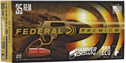 Federal Premium HammerDown 35 Remington 220 Grain Soft Point 20 Round Box Designed for Lever Action Rifles LG35R1