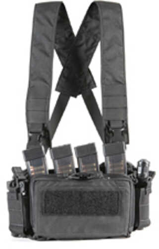 Haley Strategic Partners D3cr Micro Chest Rig Nylon Construction Black Includes (1) Large Open Pouch (2) Pistol Magazine