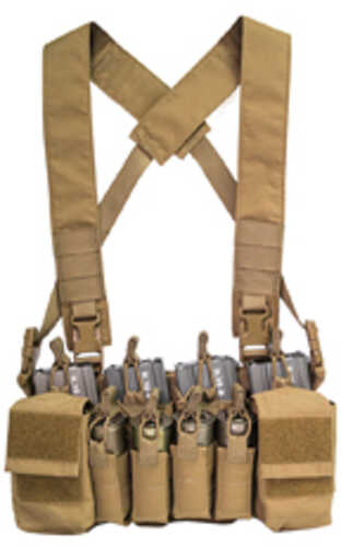 Haley Strategic Partners D3crx Chest Rig Nylon Construction Coyote Brown Includes (4) Rifle Magazine Pouches (4) Pistol