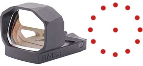 Shield Sights Rmsx Glass Edition Reflex Sight Non Magnified 65 <span style="font-weight:bolder; ">Moa</span> Circle With 2 <span style="font-weight:bolder; ">Moa</span> Red Dot Black Rmsx-65-2moa-glass