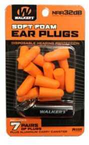 Walkers Game Ear Plug Foam 7 Pairs Orange Includes Case-img-0