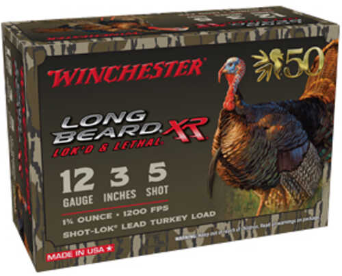 Winchester Ammunition Long Beard XR 12 Gauge 3" #5 1.75oz Shotshell 50th Anniversary Edition 10 Round Box STLB1235N