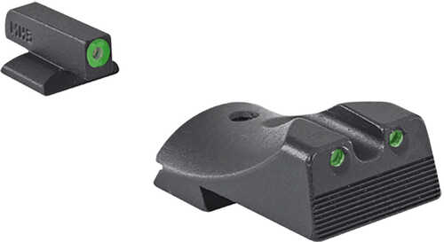 Meprolight USA Hyper-Bright Self-Illuminated Sights Fixed Tritium Green Front & Rear Black Frame For Kimber 19