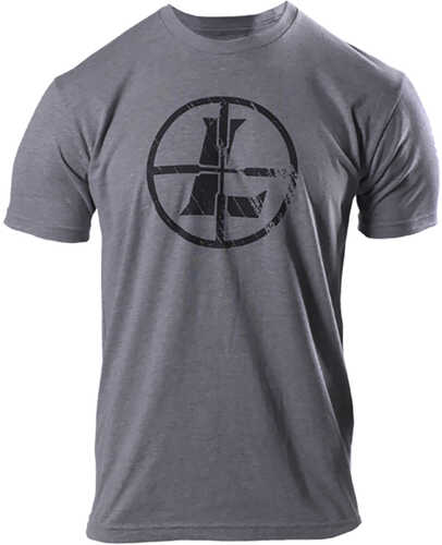 <span style="font-weight:bolder; ">Leupold</span> 177620 Distressed Reticle T-Shirt Graphite Heather Medium Short Sleeve