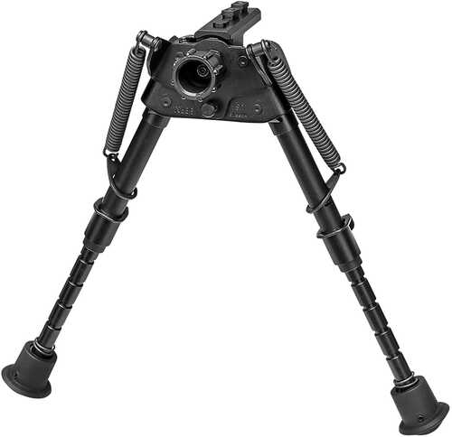 Harris Bipods S-BRMM-LOK Sb RMMLOK Made Of Steel/Aluminum With Black Anodized Finish, 6-9" Vertical Adjustment, Notched