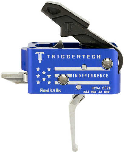 Triggertech X43sbb33nnc Competitive Independence Pro Curved Two-stage Trigger, Blue & White Engraved Flag Housing, Fits