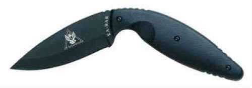 KABAR TDI Law Enforcement Fixed Blade Knife 3.68" Drop Point AUS 8A/Black Finish Black Zytel Frame Plain Edge Nylo