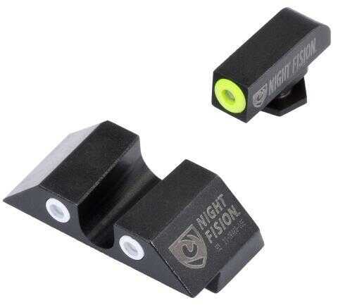 Night Fision GLK00307YWX Sight Set Square Front/U-Notch Rear for Glock 42/43 Tritium Green W/Yellow Outline