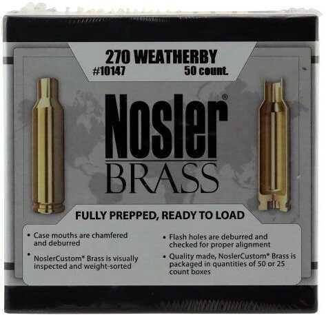 <span style="font-weight:bolder; ">Nosler</span> Brass 270 Weatherby Magnum 50 pcs 10147