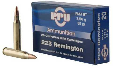 223 Remington 20 Rounds Ammunition Prvi Partizan 55 Grain Full Metal Jacket Boat Tail