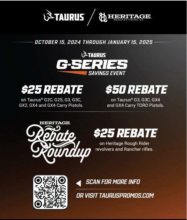 Taurus – G Series Rebate & Heritage – Rebate Roundup