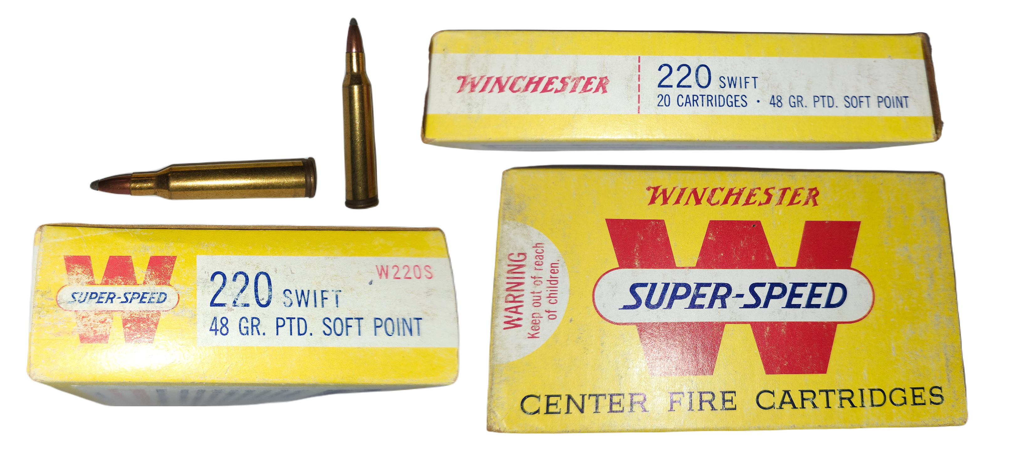 Winchester Super-Speed 220 Swift 48 Gr. Ptd Soft Point Ammo (1964 Production)