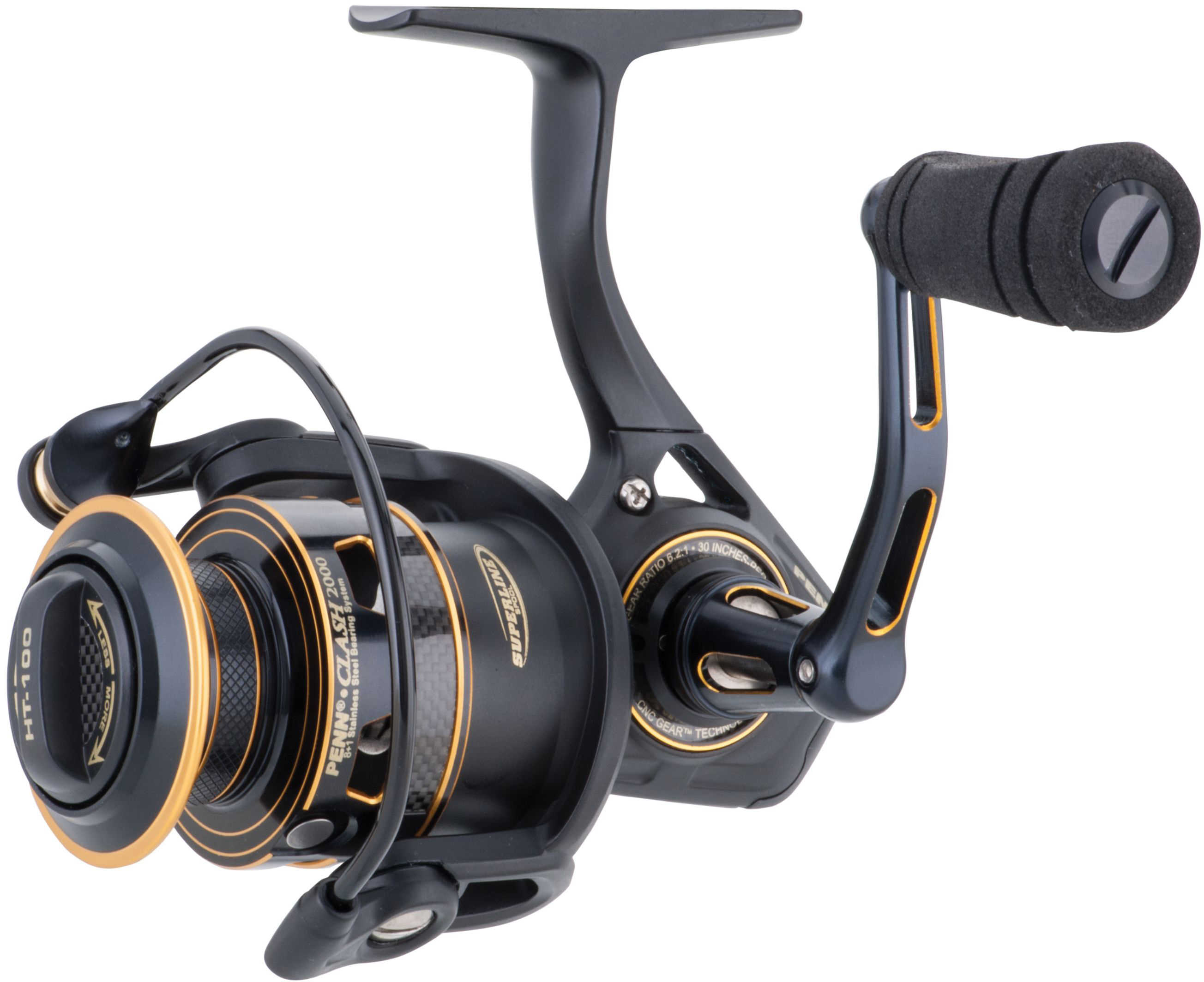 Penn Clash Spinning Reel 2000, 6.2:1 Gear Ratio, 9 Bearings, 10 lb Max ...