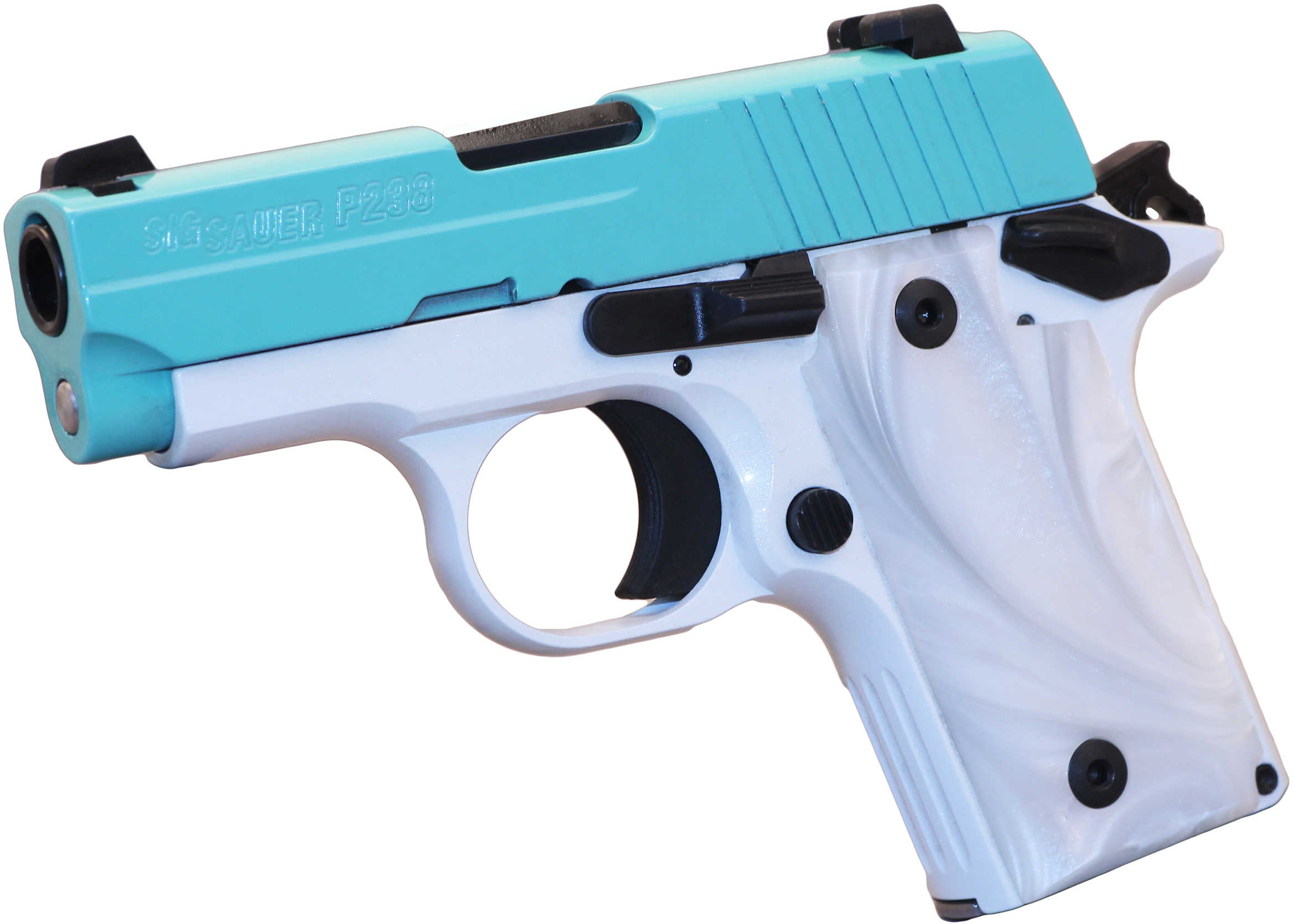 Sig Sauer P238 Pistol 380 ACP Robins Egg Blue Slide Siglite Night ...