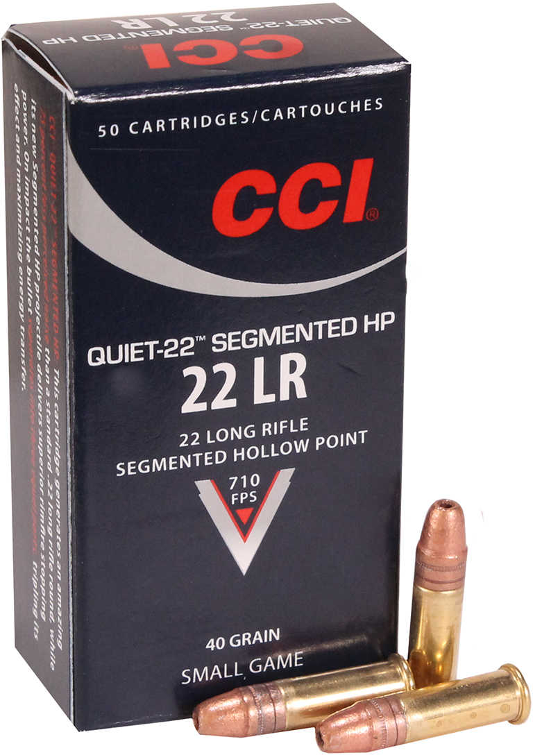 CCI Quiet 22 Long Rifle 710 Fps 40 Grains Segmented HP 50 Rounds - 11214012