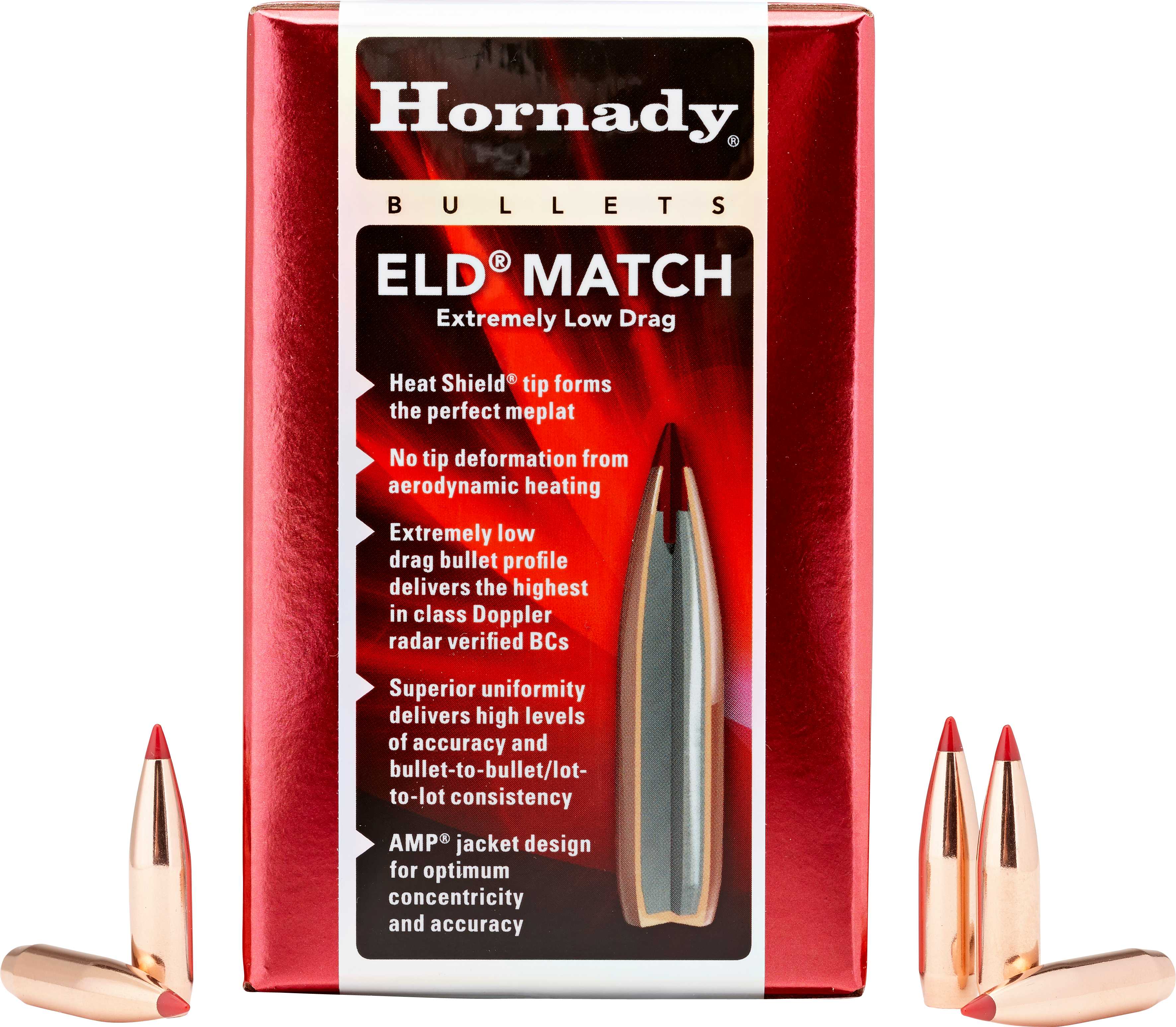 Hornady 30 Caliber Bullets ELD Match, (.308 Diameter), 168 Grains, Boat Tail, Per 1900 Md: 30506B
