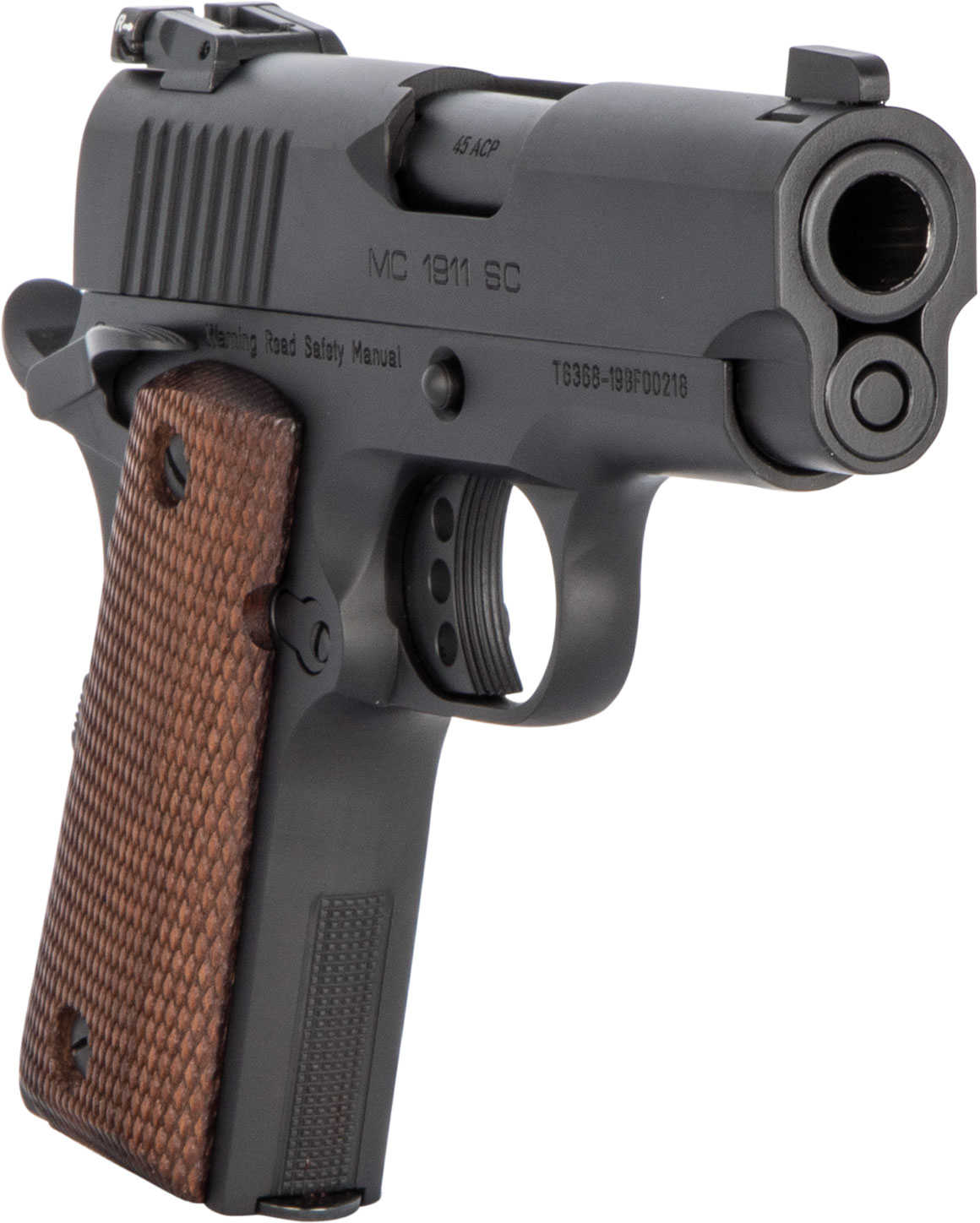 EAA Girsan MC1911 Officer 1911 Pistol 45 ACP 3.40" Barrel 6 Round Black Finish Checkered Laminate Grip