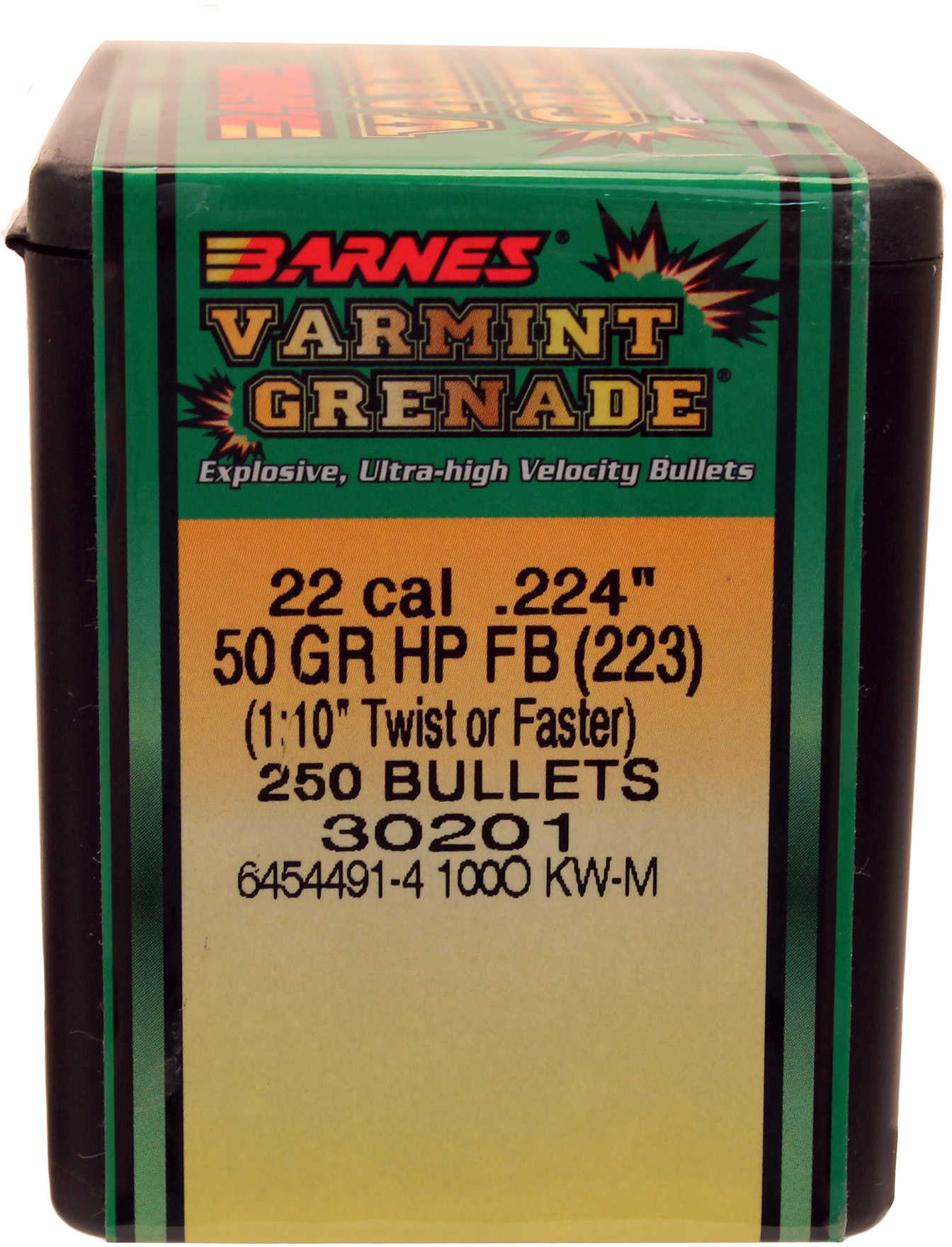 Barnes Bullets 22 Caliber Bullets 50 Grain Varmint Grenade Per 250