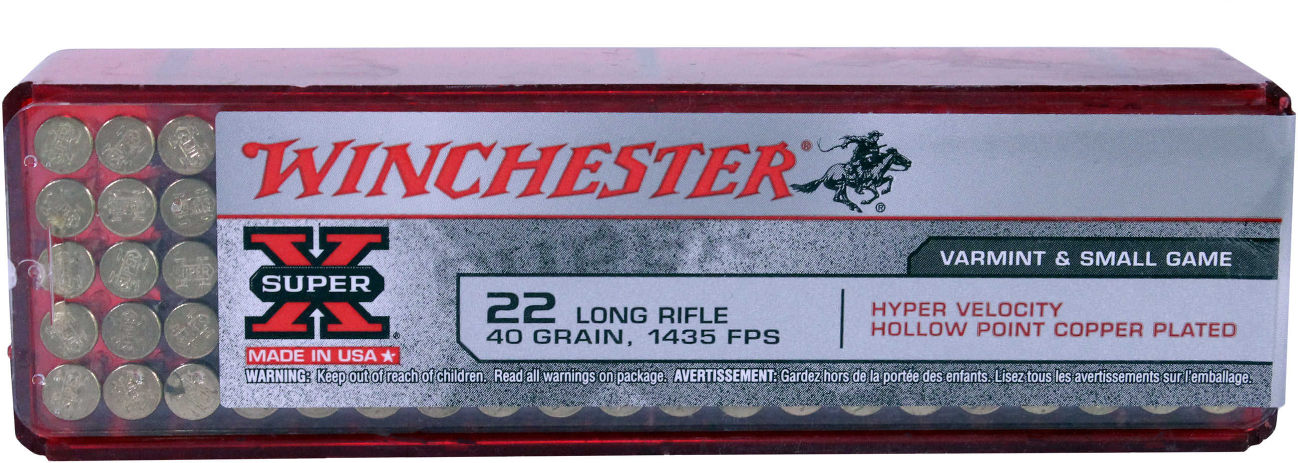 Winchester Ammunition High Velocity 22LR 40 Grain Plated Hollow Point ...