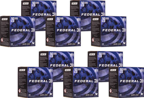 Federal Game Load 20Ga 2.75" 7/8 Oz 1210Fps #7.5 250Rd Case Lot