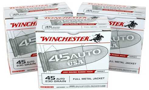 45 ACP 600 Rounds Ammunition Winchester 230 Grain Full Metal Jacket