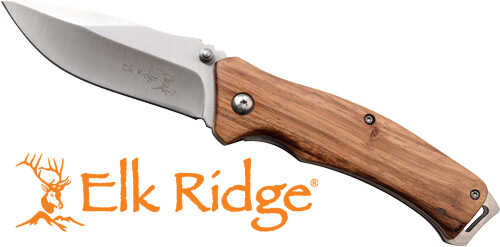 Mc Elk Ridge Traverse 3.1" Drop Point Fldr Zebra Wood/ss