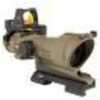 Trijicon 4x32mm ACOG Center Illumination Scope - Amber Crosshair Reticle with 3.25 MOA RMR Type 2 Sight, Flat Dark Eart