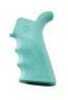 Hogue AR-15/M-16 Rubber Grip Beavertail with Finger Grooves, Aqua