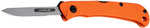 Hogue 35834 Expel 2.50" Folding Scalpel Plain Satin High Carbon Steel Blade, Blaze Orange Textured G10 Scales/SS Handle