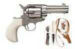 Cimarron Uberti Doc Holliday Thunderer Stainless Steel Revolver, Holster, and Knife Combo 45 Long Colt